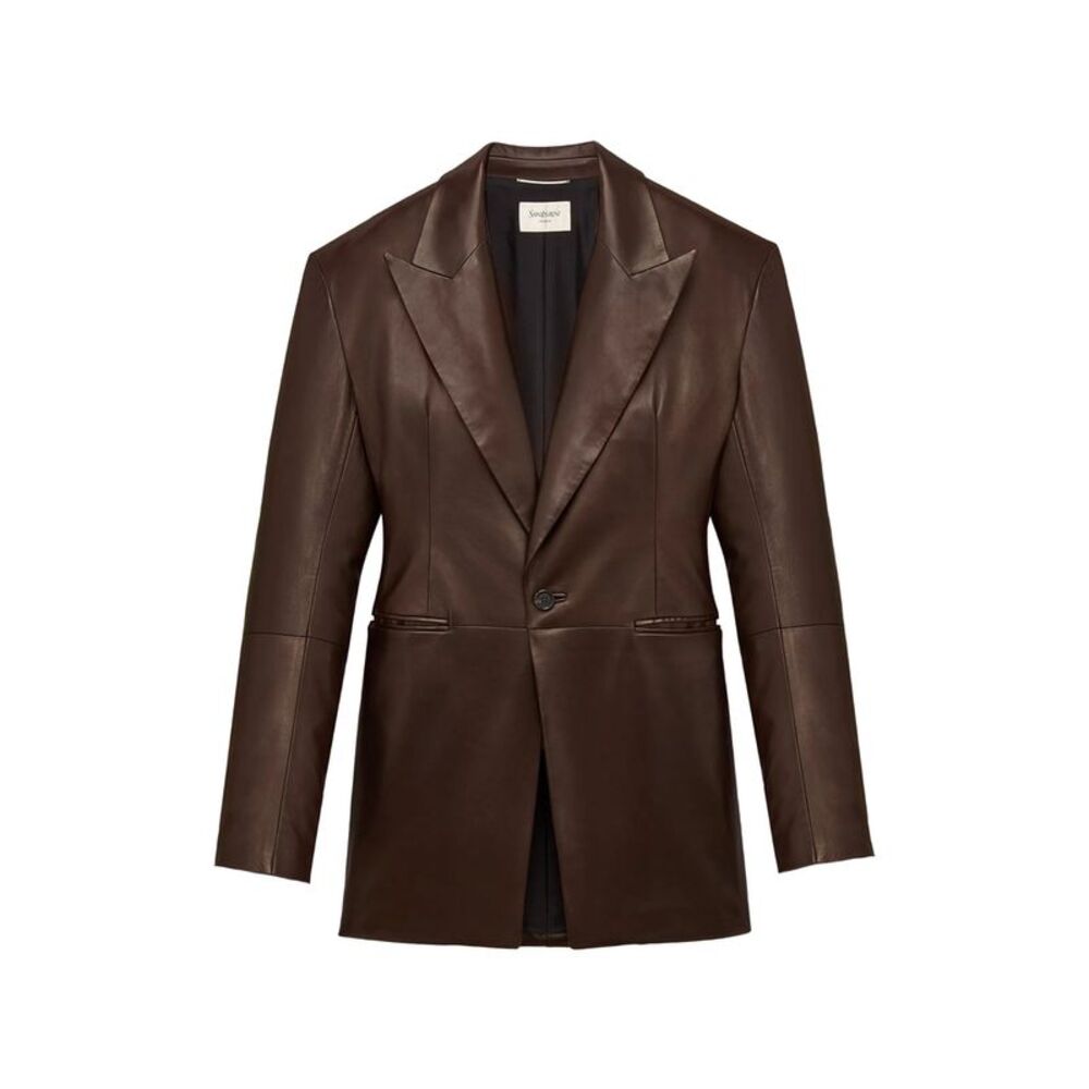 Saint Laurent Brown Jackets - Leather Jackets Men